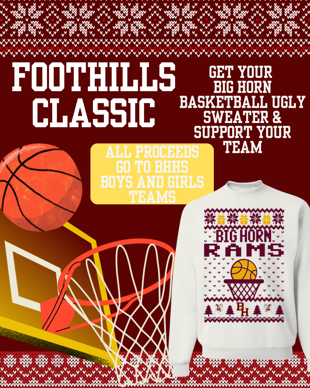 BHHS Basketball Ugly Sweater Fundraiser