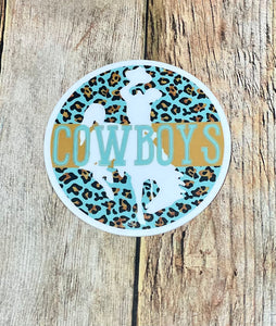 Leopard Print Cowboys Decal