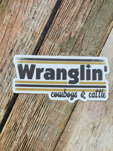 Wranglin’ Cowboys and Cattle Decal