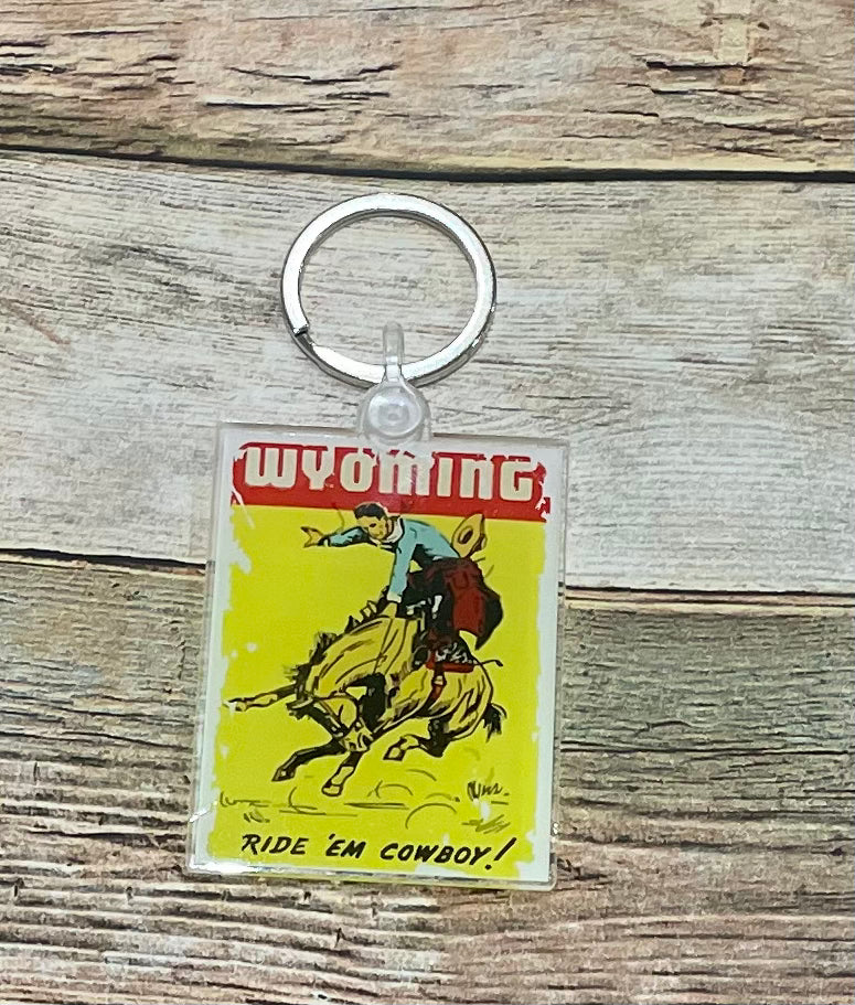 Wyoming Ride ‘em Cowboy Key Chain